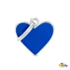 Ταυτότητα Σκύλου My Family Basic Handmade Blue Small Heart 3x2cm