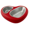 Πιάτο Σκύλου και Γάτας Διπλό Πλαστικό Georplast Mon Amour 32x25,5x7hcm 750ml Κόκκινο