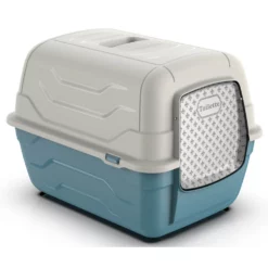 Κλειστή τουαλέτα γάτας Georplast RotoToilet 52x40x40hcm Μπεζ -Προμήθειες Για Κατοικίδια Κατάστημα πωλήσεων 10588 blue front 1000x1000w 1