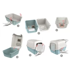 Κλειστή τουαλέτα γάτας Georplast RotoToilet 52x40x40hcm Μπεζ -Προμήθειες Για Κατοικίδια Κατάστημα πωλήσεων 10588 instruction 1000x1000w 1