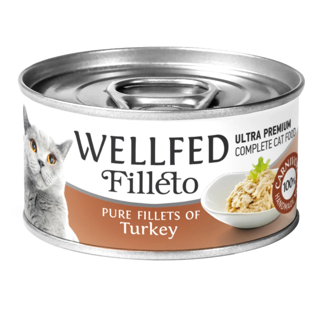 Υγρή τροφή Γάτας Wellfed Cat Filleto Pure Turkey 70gr (12τμχ) 2 Υγρή τροφή Γάτας Wellfed Cat Filleto Pure Turkey 70gr (12τμχ) - Image 2