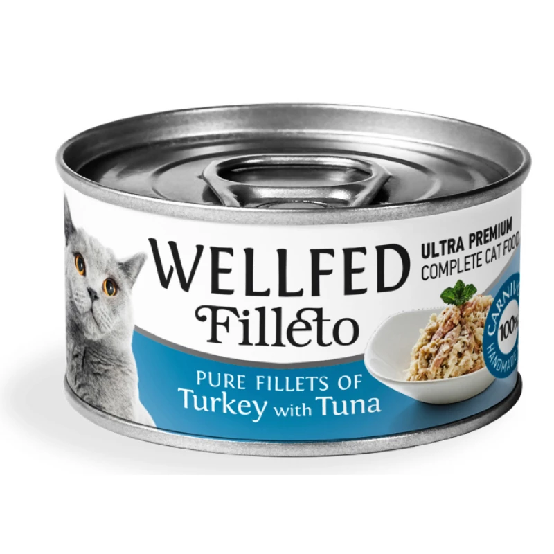 Υγρή τροφή Γάτας Wellfed Cat Filleto Pure Turkey And Tuna 70gr (12τμχ) 1 Υγρή τροφή Γάτας Wellfed Cat Filleto Pure Turkey And Tuna 70gr (12τμχ)