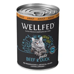 Wellfed Adult Βοδινό, Πάπια και Ταυρίνη 400gr 6τμχ