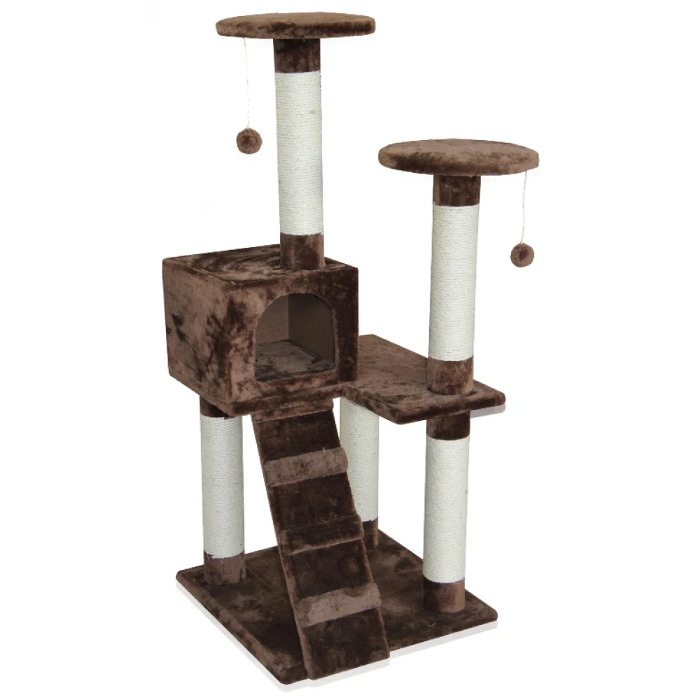 Γατόδεντρο Double Tower της Pet Interest 130cm Καφέ 2 Γατόδεντρο Double Tower της Pet Interest 130cm Καφέ - Image 2