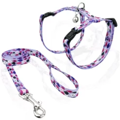 Σαμαράκι γάτας με λουρί Pet Interest Fish Flock Μωβ Small