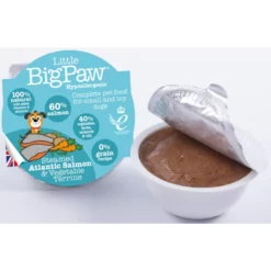 Υγρή Τροφή - Κονσέρβα Σκύλου Little Big Paw Steamed Atlantic Salmon & Vegetables 8x 85gr