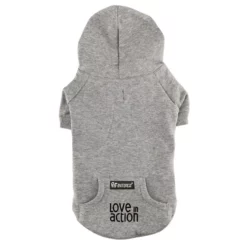 Φούτερ Σκύλου Cotton Hoodies με κουκούλα Small 25,5cm Γκρι