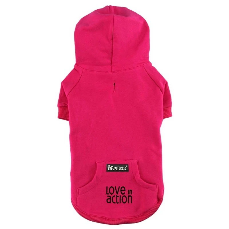 Φούτερ Σκύλου Cotton Hoodies με κουκούλα XSmall 20,5cm Ροζ 1 Φούτερ Σκύλου Cotton Hoodies με κουκούλα XSmall 20,5cm Ροζ