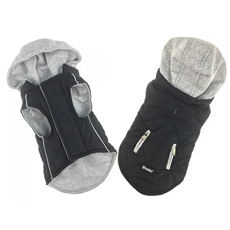 Μπουφανάκι Σκύλου Sportive με Κουκούλα της Pet Interest Μαύρο Large 37cm 1 Μπουφανάκι Σκύλου Sportive με Κουκούλα της Pet Interest Μαύρο Large 37cm