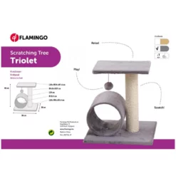 Γατόδεντρο Flamingo Pole Binky Grey 38x38x40cm -Προμήθειες Για Κατοικίδια Κατάστημα πωλήσεων 5334019 V 01 1000x1000 1