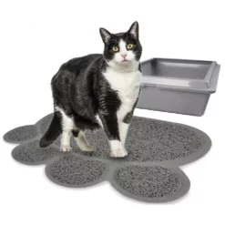 Πατάκι Για Λεκάνη Γάτας Flamingo Tray Mat Paw 60x45cm Γκρι -Προμήθειες Για Κατοικίδια Κατάστημα πωλήσεων 560544 2 petshop88 1000x1000w