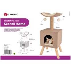 Γατόδεντρο Flamingo Scandi Tree House Beige 35x35x77cm -Προμήθειες Για Κατοικίδια Κατάστημα πωλήσεων 560554 V 01 1000x1000 1