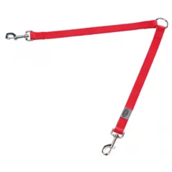 Λουρί Nobby Κόκκινο για δύο Σκύλους Ταυτόχρονα 1,5cmx40cm