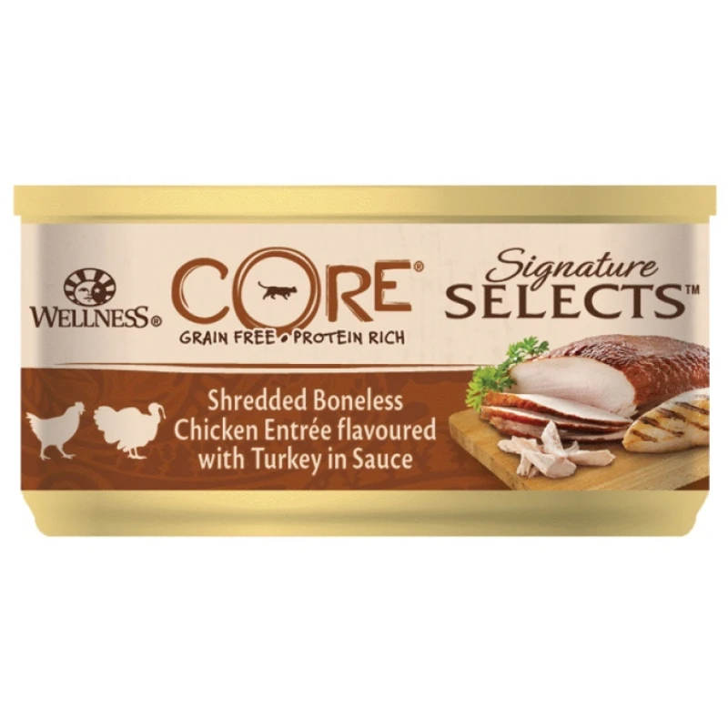 Wellness Core Signature Select Shredded Κοτόπουλο & Γαλοπούλα σε σάλτσα 24x79gr 1 Wellness Core Signature Select Shredded Κοτόπουλο & Γαλοπούλα σε σάλτσα 24x79gr