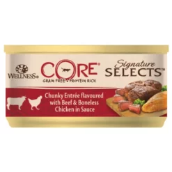 Wellness Core Signature Select Chunky Βοδινό & Κοτόπουλο σε σάλτσα 24 X 79gr