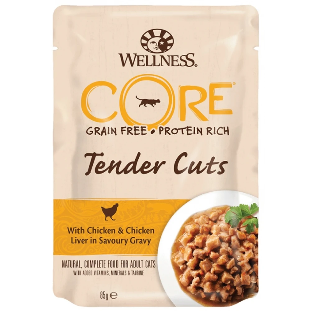 Wellness Core Tender Cuts Fillets Κοτόπουλο & Συκώτι Κοτόπουλου σε σάλτσα 24 X 85gr 2 Wellness Core Tender Cuts Fillets Κοτόπουλο & Συκώτι Κοτόπουλου σε σάλτσα 24 X 85gr - Image 2