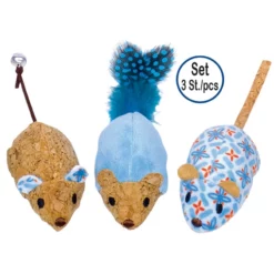 Nobby Παιχνίδι Γάτας Catnip Ποντικάκια Φελλού Set 3τμχ