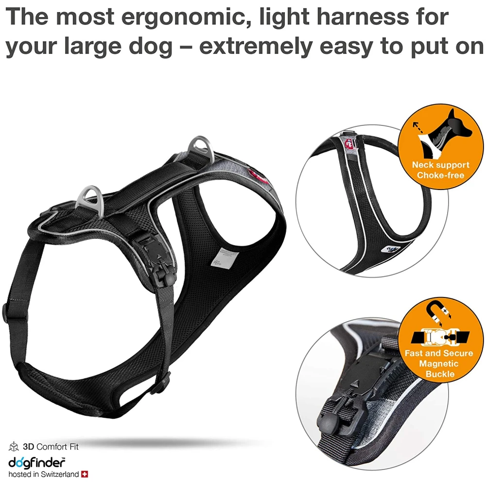 Σαμαράκι Curli Magnetic Belka Comfort Harness Black Small 44x62-66cm 4 Σαμαράκι Curli Magnetic Belka Comfort Harness Black Small 44x62-66cm - Image 4