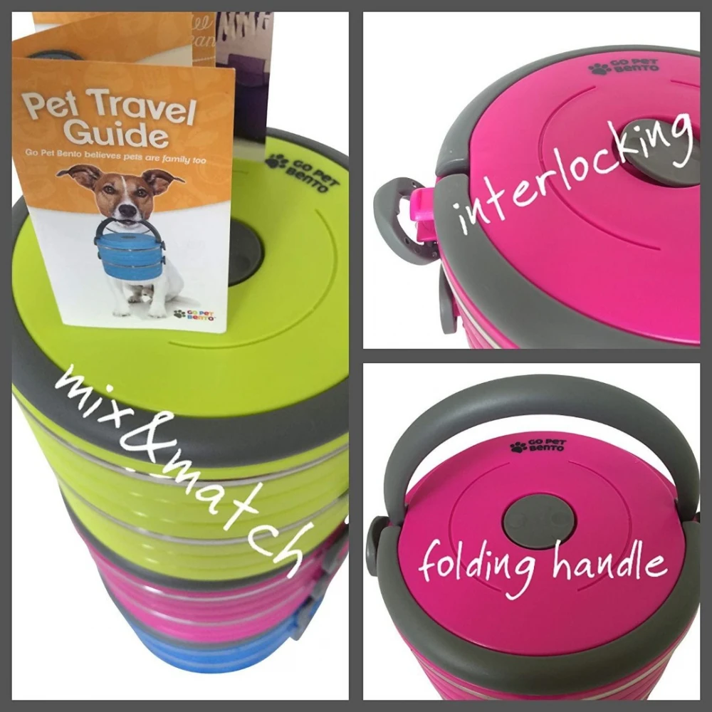 Travel Pet Bento Σετ Μπολ Αποθήκευσης 3 X 450ml Λαχανί για Σκύλο ή Γάτα 6 Travel Pet Bento Σετ Μπολ Αποθήκευσης 3 X 450ml Λαχανί για Σκύλο ή Γάτα - Image 6