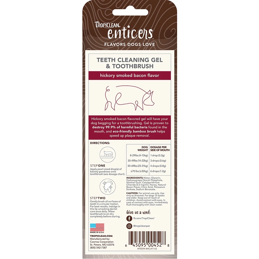 Tropiclean Teeth Cleaning Gel Με Οδοντόβουρτσα Hickory Smoked Bacon Large 3 Tropiclean Teeth Cleaning Gel Με Οδοντόβουρτσα Hickory Smoked Bacon Large - Image 3