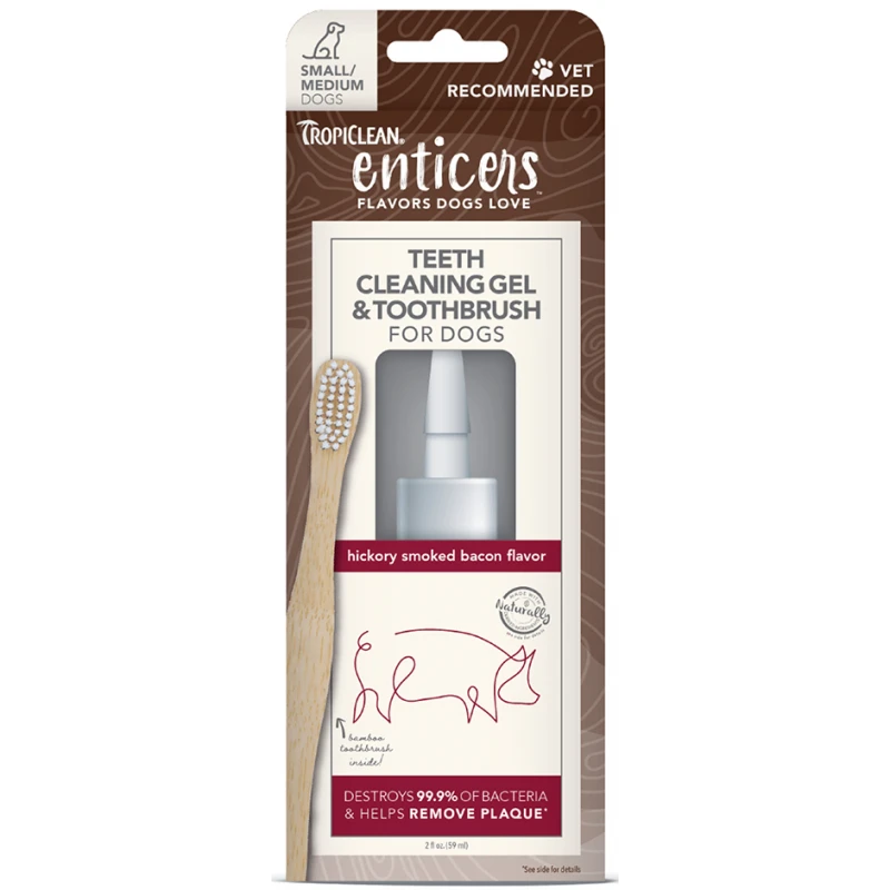 Tropiclean Teeth Cleaning Gel Με Οδοντόβουρτσα Hickory Smoked Bacon Small - Medium 1 Tropiclean Teeth Cleaning Gel Με Οδοντόβουρτσα Hickory Smoked Bacon Small - Medium