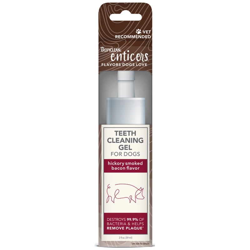 Tropiclean Teeth Cleaning Gel Hickory Smoked Bacon 59ml 1 Tropiclean Teeth Cleaning Gel Hickory Smoked Bacon 59ml