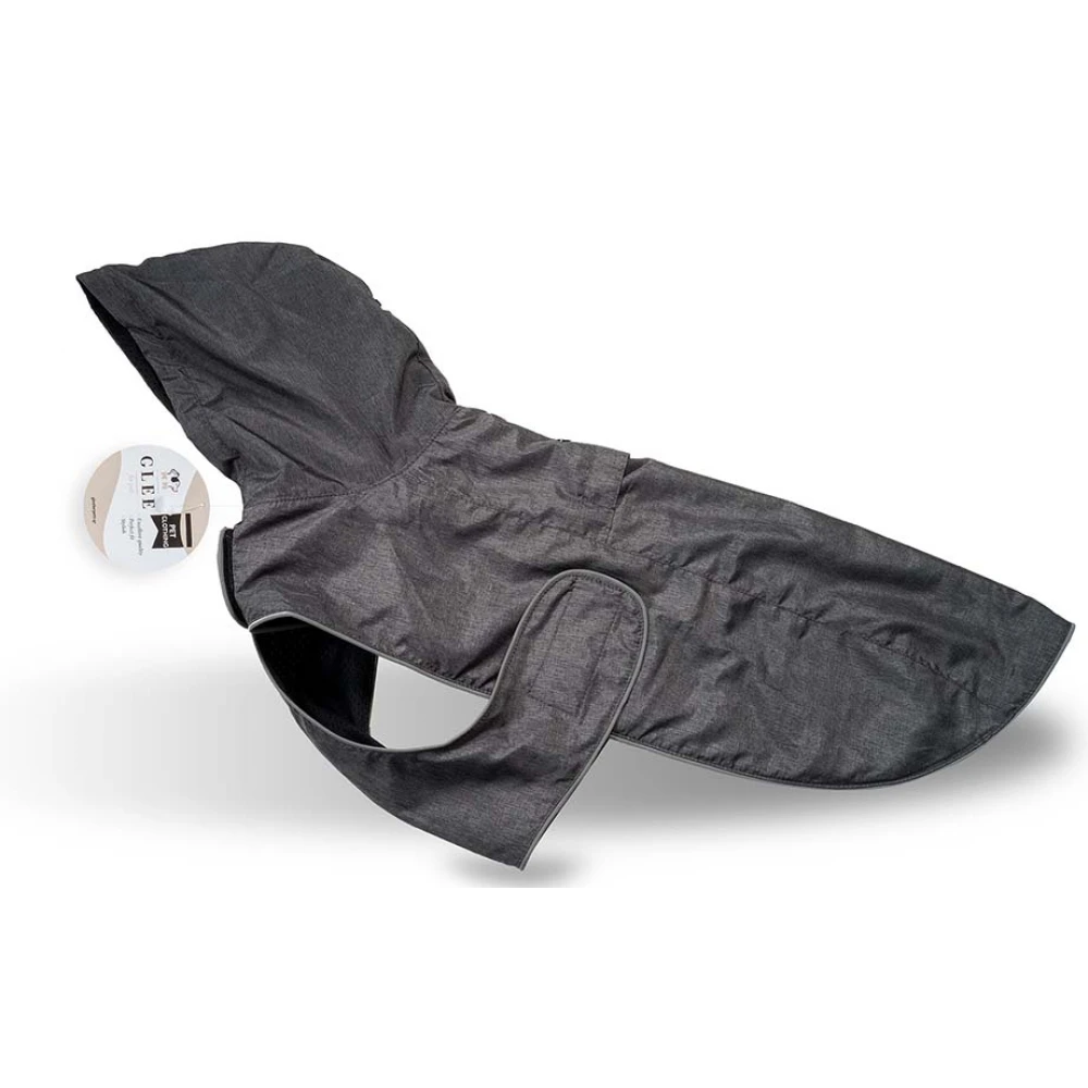 Αδιάβροχο Μπουφάν Σκύλου με κουκούλα Glee 45cm Γκρι 2 Αδιάβροχο Μπουφάν Σκύλου με κουκούλα Glee 45cm Γκρι - Image 2