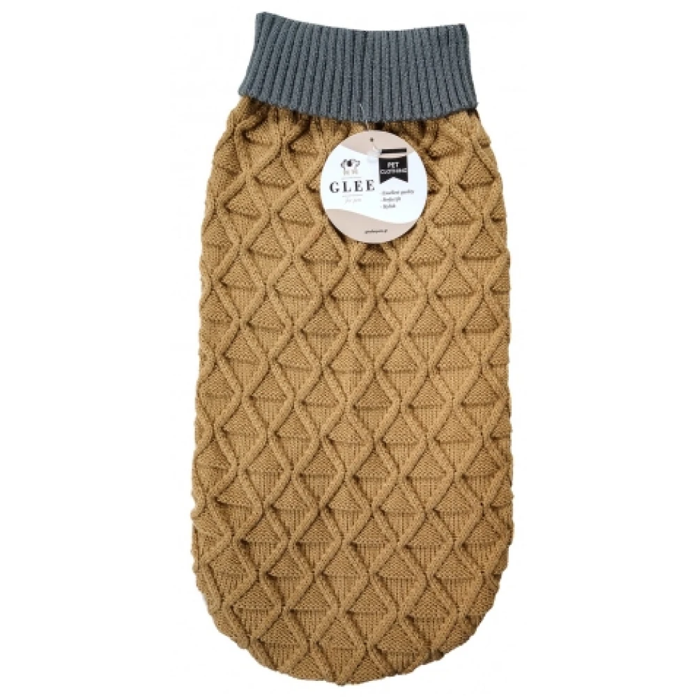 Πλεκτό Πουλόβερ Σκύλου Glee Rhombus Medium 35cm Καφέ 3 Πλεκτό Πουλόβερ Σκύλου Glee Rhombus Medium 35cm Καφέ - Image 3