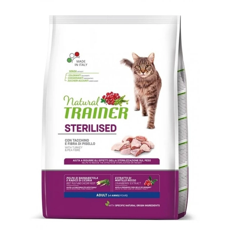 Natural Trainer Cat Adult Sterilized Γαλοπούλα 10kg 1 Natural Trainer Cat Adult Sterilized Γαλοπούλα 10kg