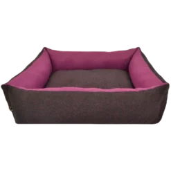 Κρεβατάκι Σκύλου και Γάτας Woofmoda Πουφ Εμπριμέ Μαύρο - Φουξ No3 53x46x20cm