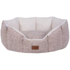 Κρεβατάκι Σκύλου και Γάτας Woofmoda Shenil No1 39x32x22cm Μπεζ Ανοιχτό