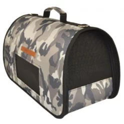 Τσάντα Μεταφοράς Σκύλου ή Γάτας Woofmoda με παράθυρο Military Γκρι αδιάβροχη 40x17x25cm