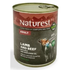 Naturest Adult Μοσχάρι Γάλακτος και Αρνί με Ρύζι 800gr X 6τμχ