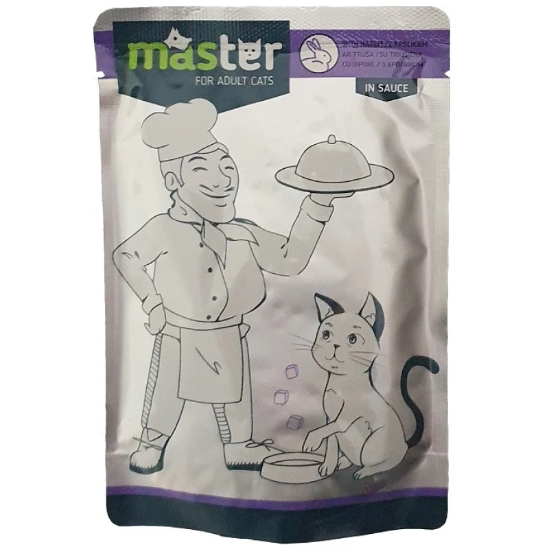 Master Adult Cat Rabbbit In Sauce 80gr 24τμχ (20 + 4 Δώρο) 1 Master Adult Cat Rabbbit In Sauce 80gr 24τμχ (20 + 4 Δώρο)