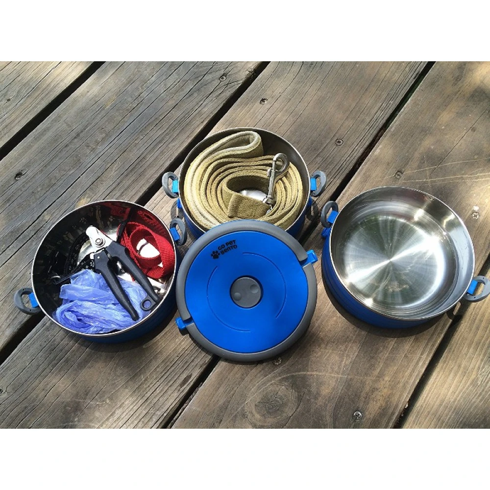 Travel Pet Bento Σετ Μπολ Αποθήκευσης 3 X 450ml Μπλε για Σκύλο ή Γάτα 4 Travel Pet Bento Σετ Μπολ Αποθήκευσης 3 X 450ml Μπλε για Σκύλο ή Γάτα - Image 4