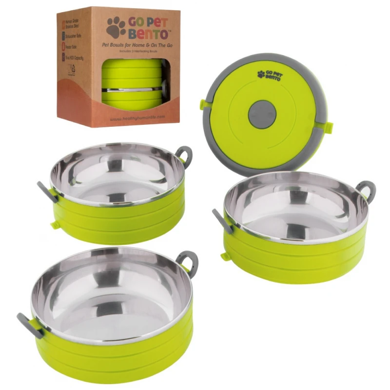 Travel Pet Bento Σετ Μπολ Αποθήκευσης 3 X 450ml Λαχανί για Σκύλο ή Γάτα 1 Travel Pet Bento Σετ Μπολ Αποθήκευσης 3 X 450ml Λαχανί για Σκύλο ή Γάτα