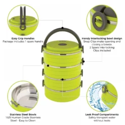 Travel Pet Bento Σετ Μπολ Αποθήκευσης 3 X 450ml Λαχανί για Σκύλο ή Γάτα 8 Travel Pet Bento Σετ Μπολ Αποθήκευσης 3 X 450ml Λαχανί για Σκύλο ή Γάτα -Προμήθειες Για Κατοικίδια Κατάστημα πωλήσεων BENTO20GREEN202 1000x1000 1