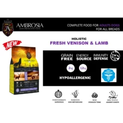 Ambrosia Grain Free Dog Adult Venison & Lamb 12kg + Δώρο Λάδι Σολομού Perfect Care Freshness 300ml -Προμήθειες Για Κατοικίδια Κατάστημα πωλήσεων Capture15 12 2020 19.46.40 1000x1000w