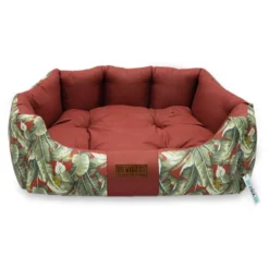Κρεβατάκι Σκύλου και Γάτας V.I.Pets Comfy Cotton Tropical Νο3 Red 76x68cm