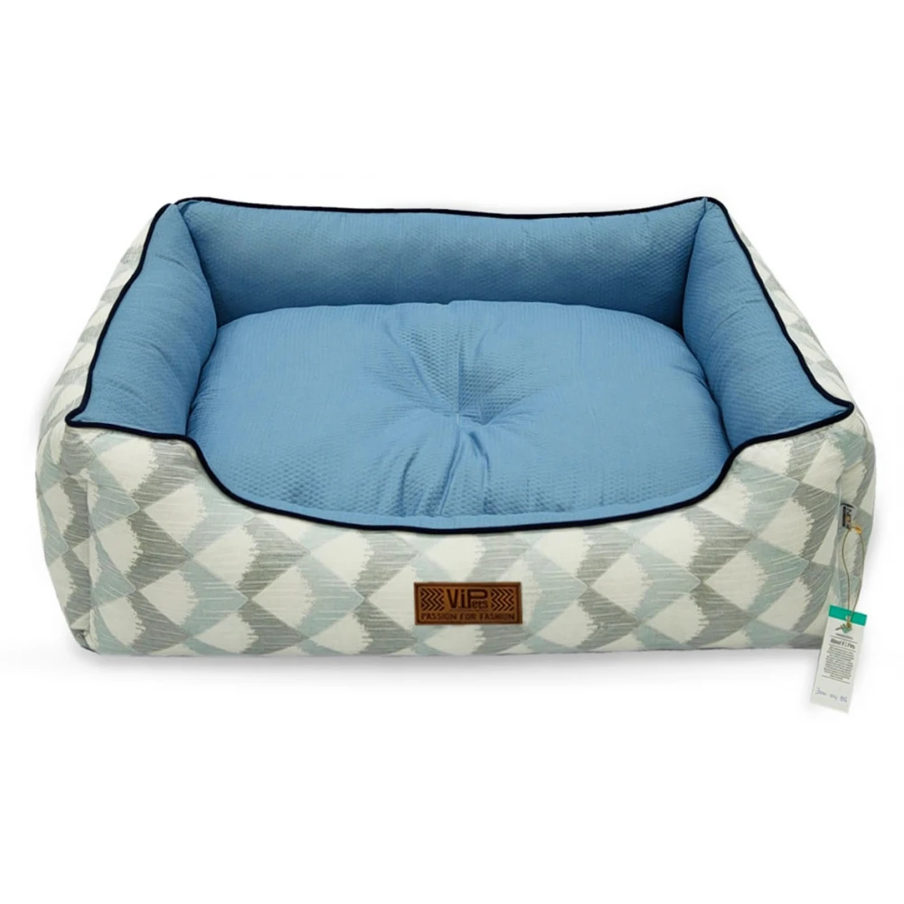 Κρεβατάκι Σκύλου και Γάτας V.I.Pets Cozy Cotton Squares Νο2 Blue 64x56cm 2 Κρεβατάκι Σκύλου και Γάτας V.I.Pets Cozy Cotton Squares Νο2 Blue 64x56cm - Image 2