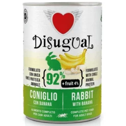 Υγρή τροφή Σκύλου Disugual Fruit Κουνέλι με Μπανάνα 6x400gr