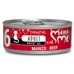 Υγρή Τροφή Γάτας Disugual Mini Me Cat - Adult 6 Pate Με Βοδινό (Beef) 12x85gr