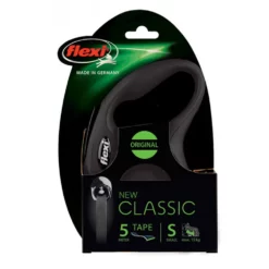 Flexi New Classic Small Ιμάντας 5m έως 15kg Μαύρο -Προμήθειες Για Κατοικίδια Κατάστημα πωλήσεων FCO1 BK 1 1000x1000h