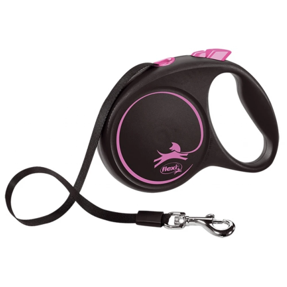 Flexi Black Design Medium Ιμάντα 5m Εως 25kg Pink 2 Flexi Black Design Medium Ιμάντα 5m Εως 25kg Pink - Image 2