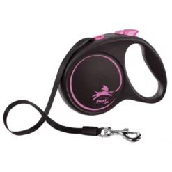 Flexi Black Design Medium Ιμάντα 5m Εως 25kg Pink