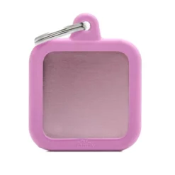 Ταυτότητα Σκύλου My Family Hushtags Alluminium Square Ροζ