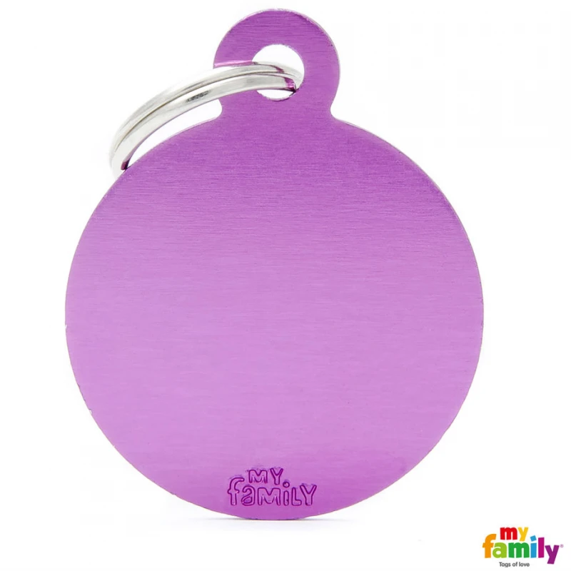 Ταυτότητα Σκύλου My Family Basic Round Purple Large Tag 4x3cm 1 Ταυτότητα Σκύλου My Family Basic Round Purple Large Tag 4x3cm