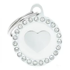 Ταυτότητα Σκύλου My Family Καρδιά Λευκή Small 2x2cm