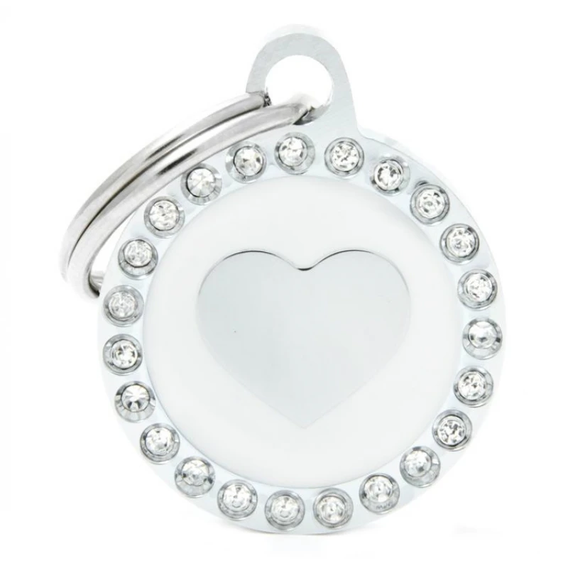 Ταυτότητα Σκύλου My Family Καρδιά Λευκή Small 2x2cm 1 Ταυτότητα Σκύλου My Family Καρδιά Λευκή Small 2x2cm