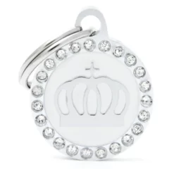 Ταυτότητα Σκύλου My Family Κορώνα Λευκή Small 2x2cm